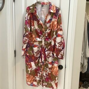 Floral button down dresss